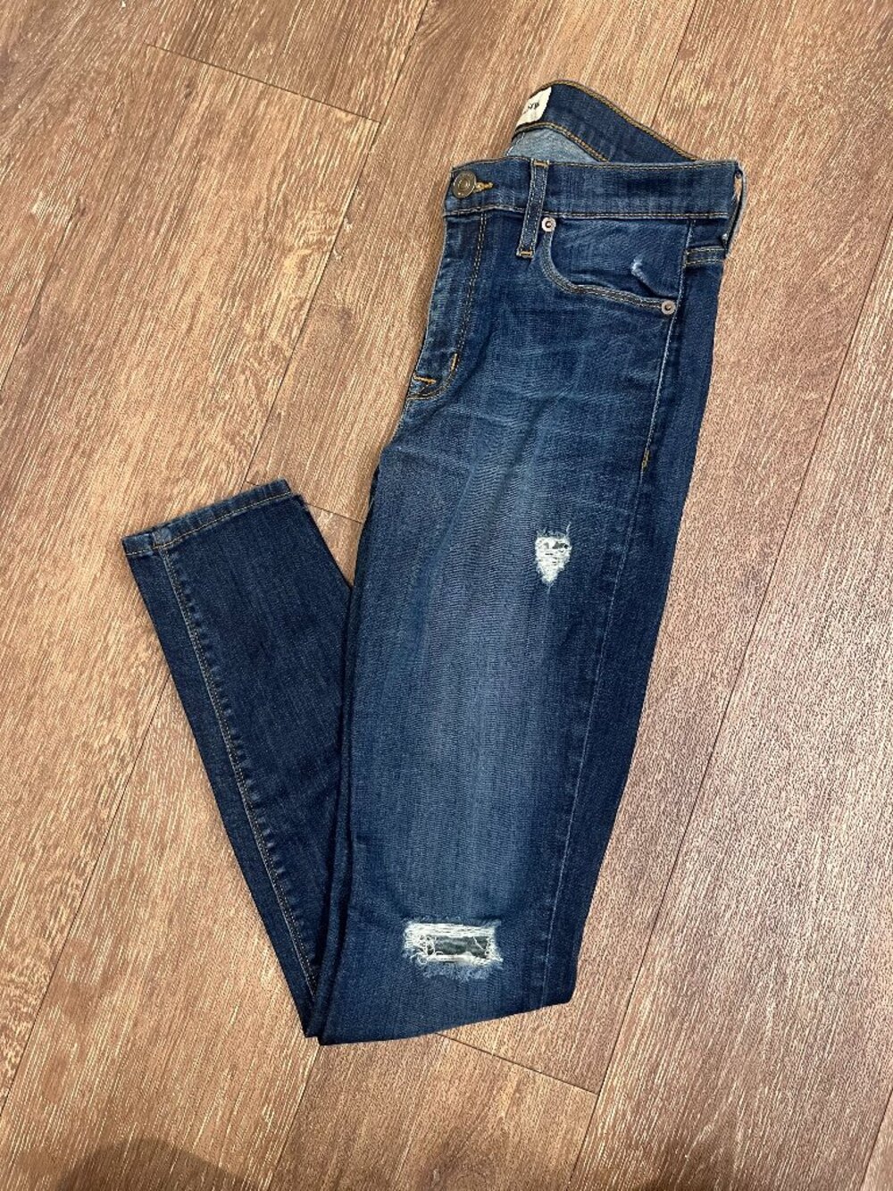 Hudson Jeans Dark Wash Distressed Skinny Jeans Ripped Knee Stretch Size 28